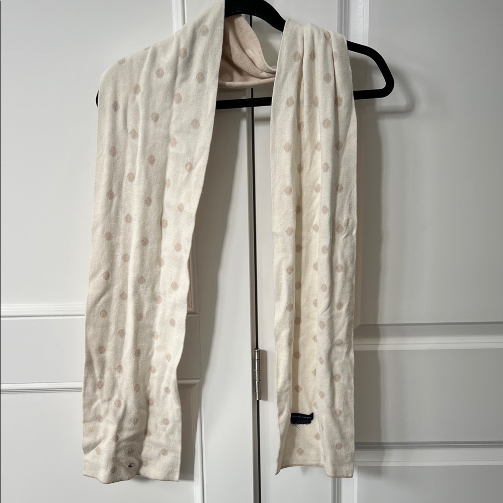 Tommy Hilfiger Beige and Cream Reversible Polka Dot Scarf